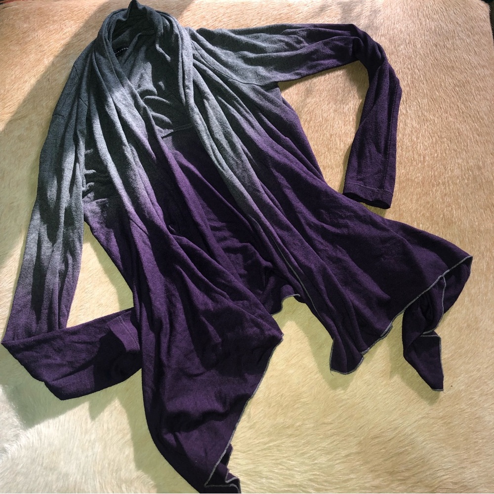 Twenty One L ombré open non sweater cardi purple & grey